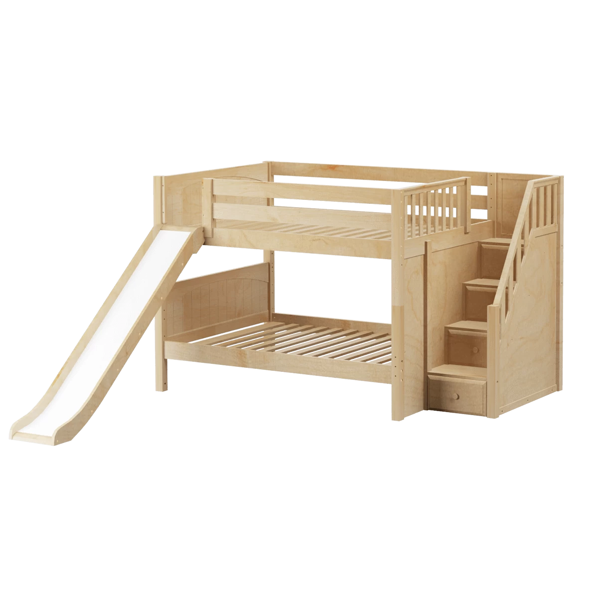Maxtrix Full Low Bunk Bed With Stairs + Slide - Image 8