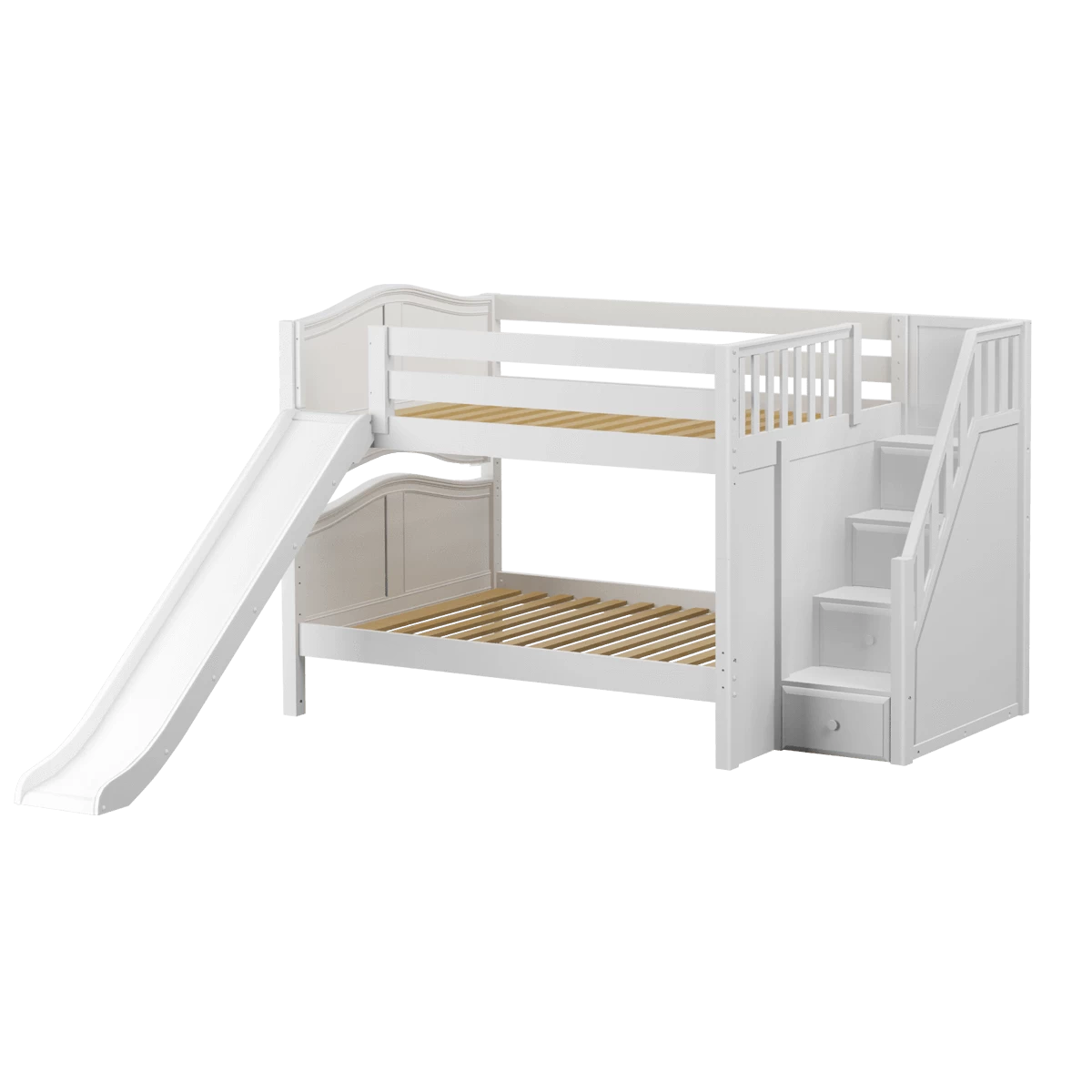Maxtrix Full Low Bunk Bed With Stairs + Slide - Image 6
