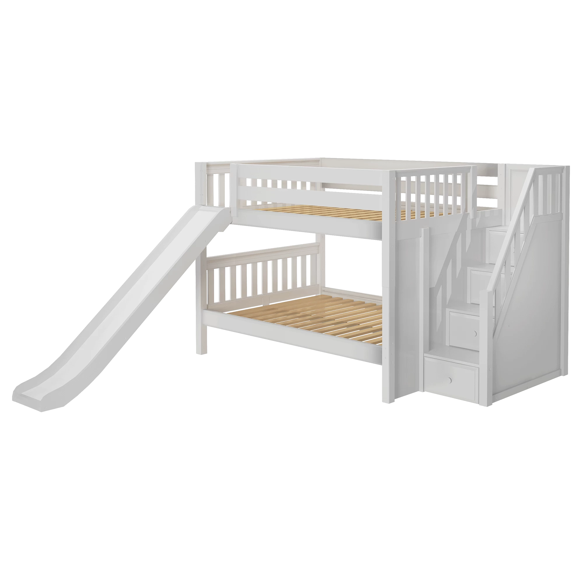 Maxtrix Full Low Bunk Bed With Stairs + Slide - Image 7
