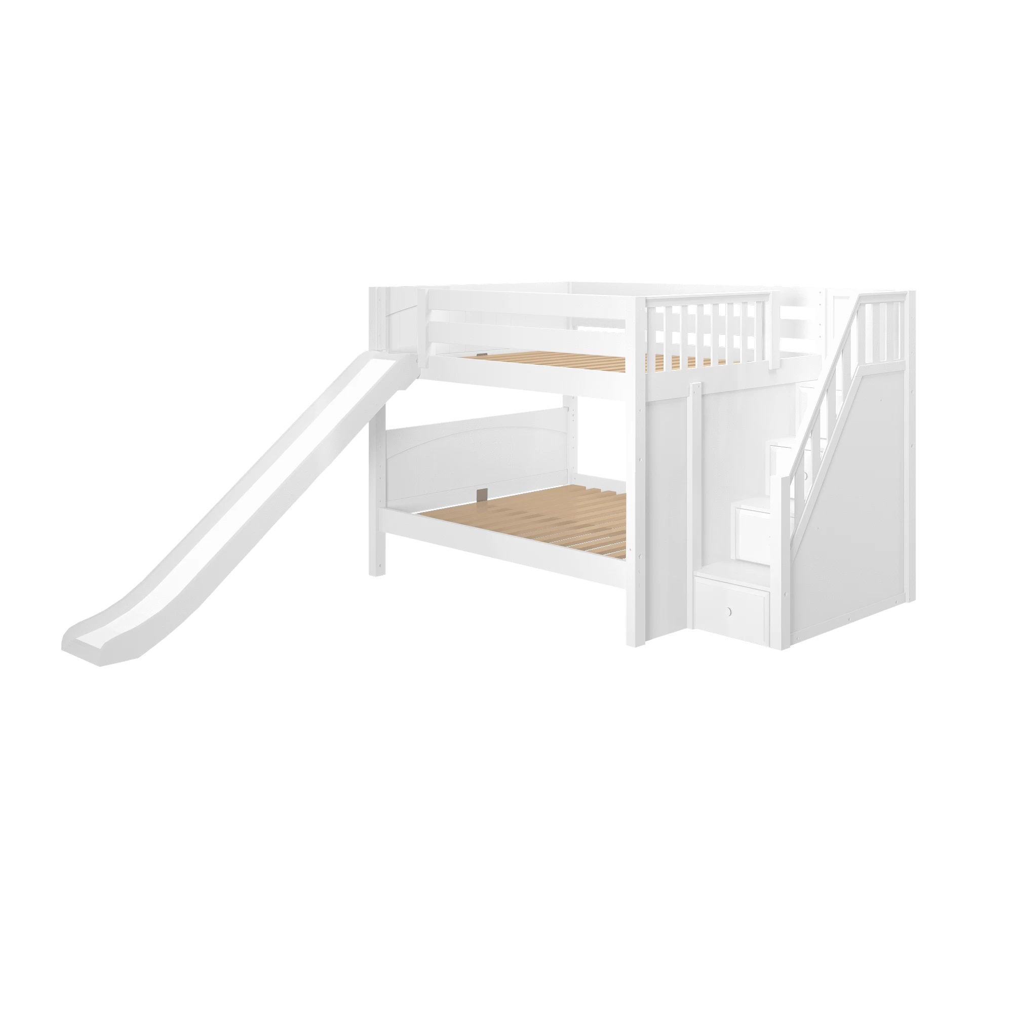 Maxtrix Full Low Bunk Bed With Stairs + Slide - Image 10