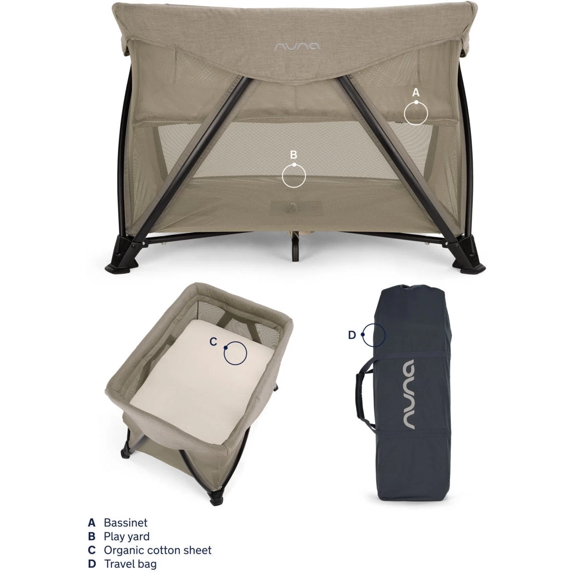 Nuna Sena Aire Playard With Zip-Off Bassinet - Image 16