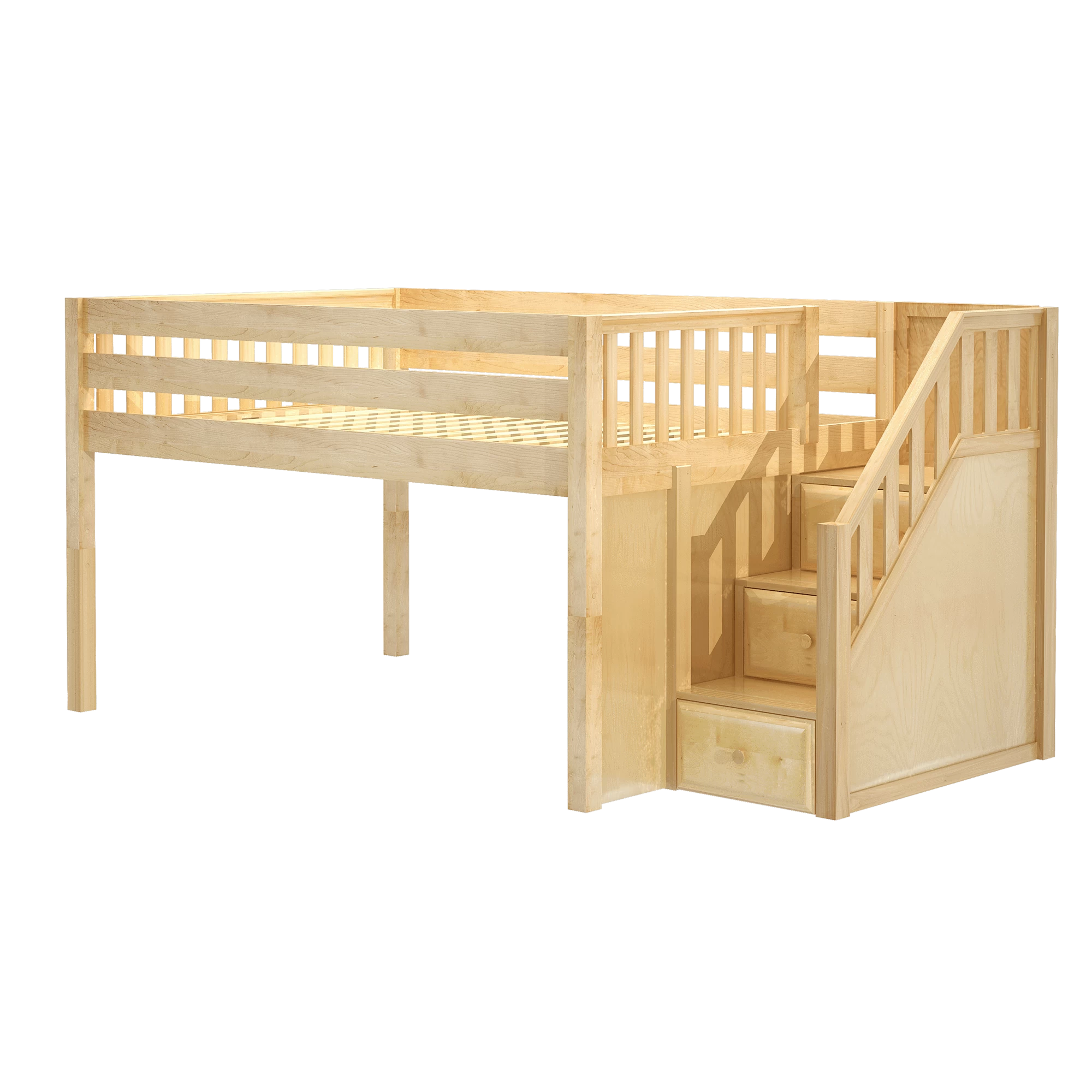 Maxtrix Full XL Low Loft Bed With Stairs - Image 3