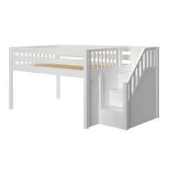 Maxtrix Full XL Low Loft Bed With Stairs