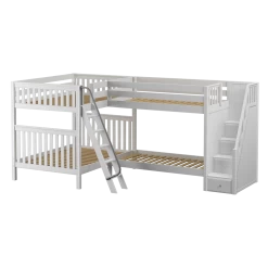 Maxtrix Full High Corner Bunk Bed With Ladder + Stairs - R