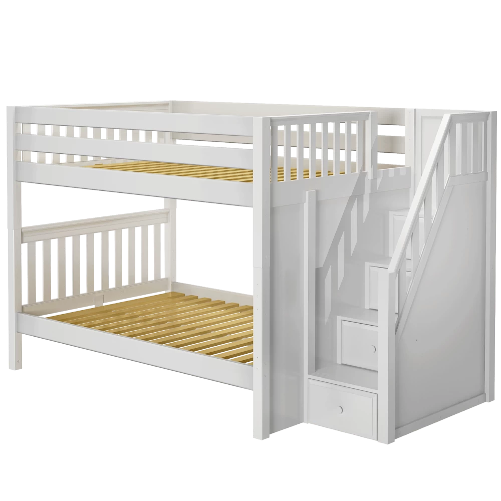 Maxtrix Full XL Medium Bunk Bed With Stairs