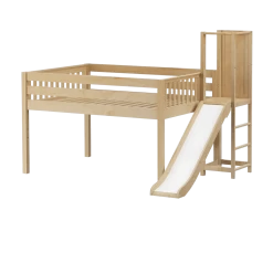 Maxtrix Full Low Loft Bed With Slide Platform