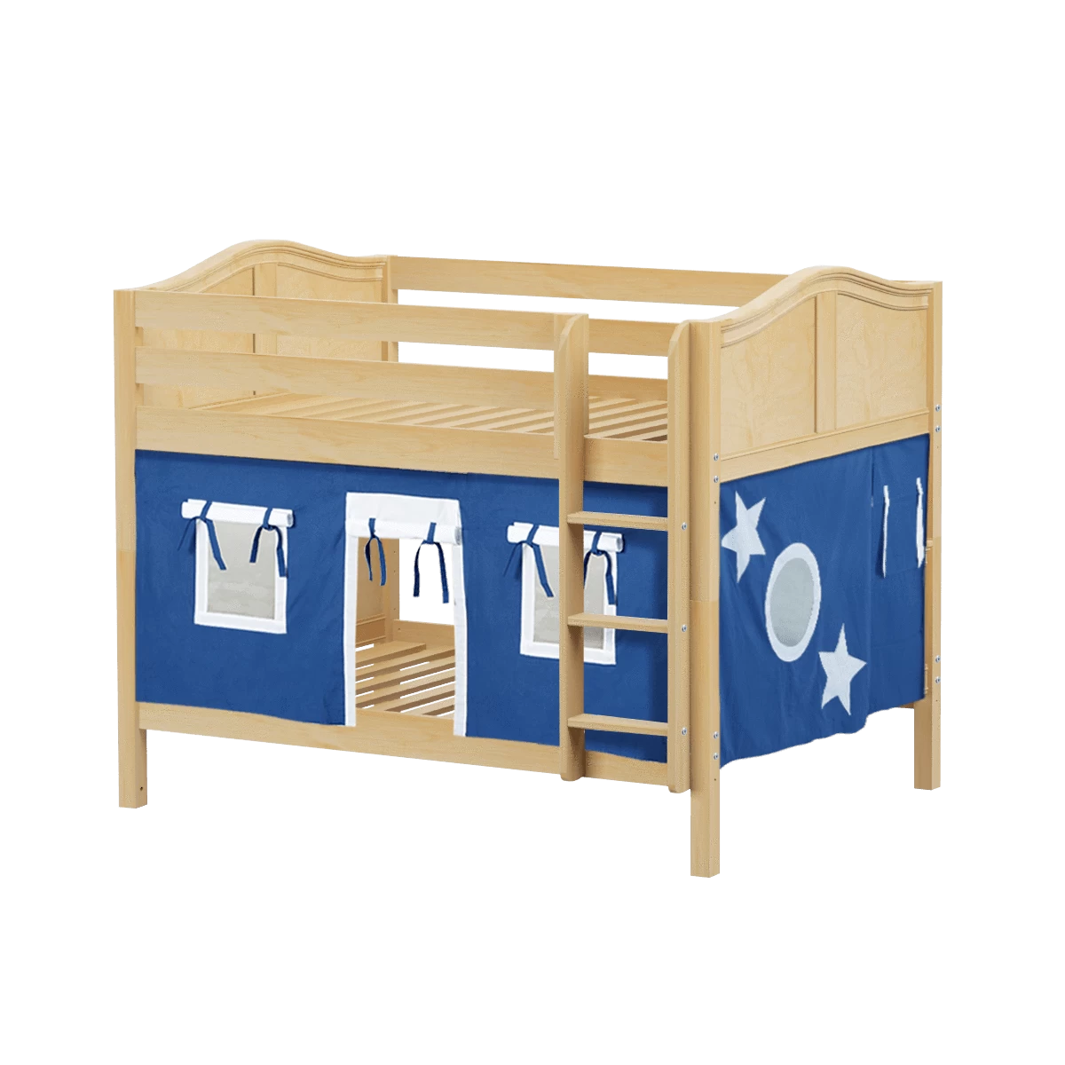 Maxtrix Full Low Bunk Bed With Straight Ladder + Curtain - Image 14