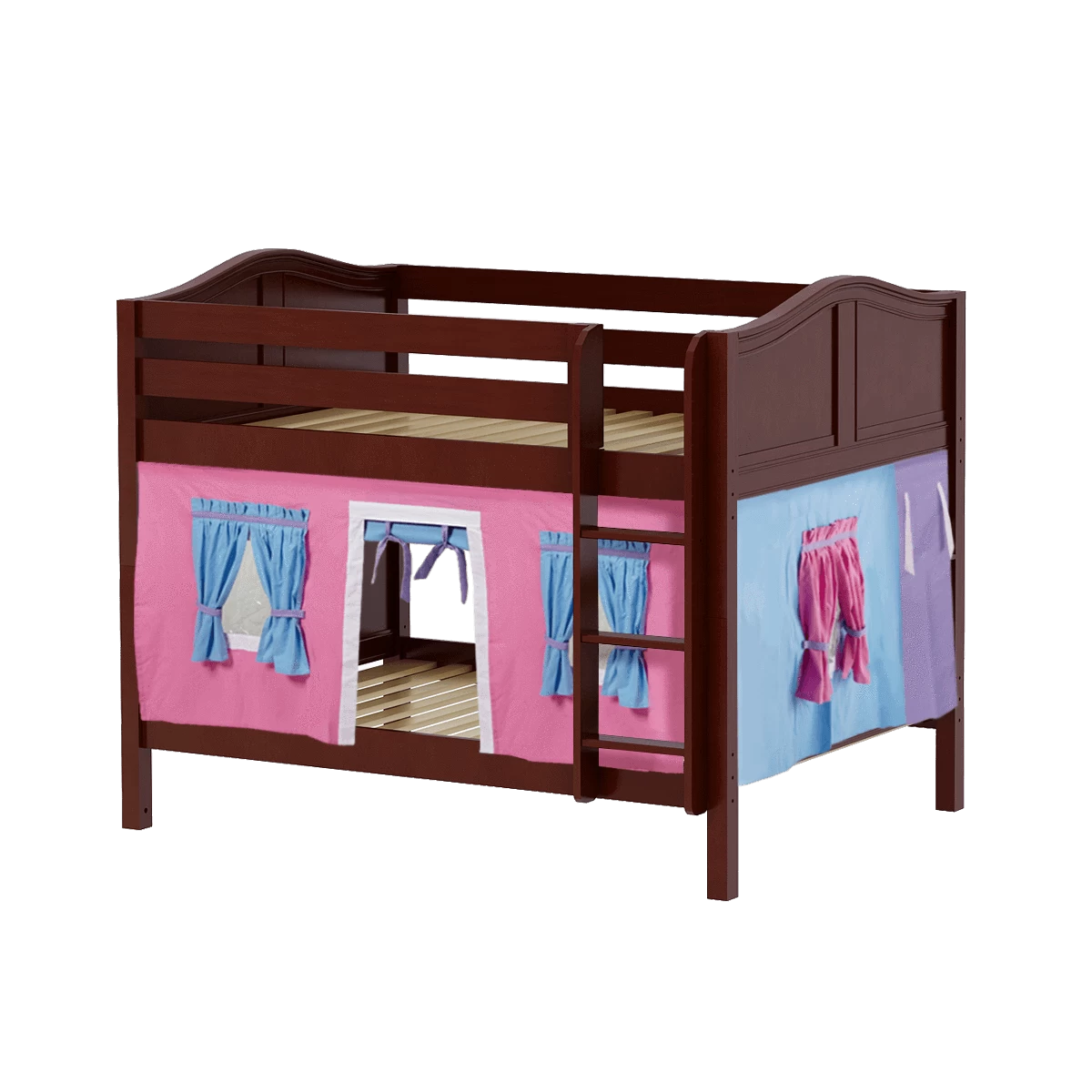 Maxtrix Full Low Bunk Bed With Straight Ladder + Curtain - Image 19