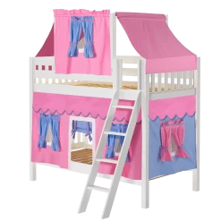 Maxtrix Twin Medium Bunk Bed With Angled Ladder, Top Tent + Curtain