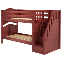 Maxtrix Twin Curved Bunk Bed With Stairs
