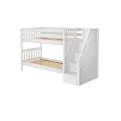 Maxtrix Twin Low Bunk Bed With Stairs