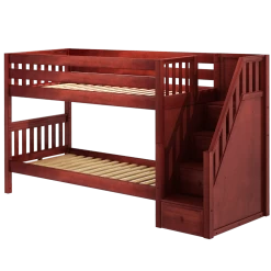 Maxtrix Twin XL Low Bunk Bed With Stairs