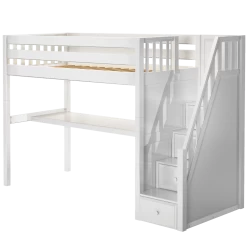 Maxtrix Twin XL High Loft Bed With Stairs + Desk