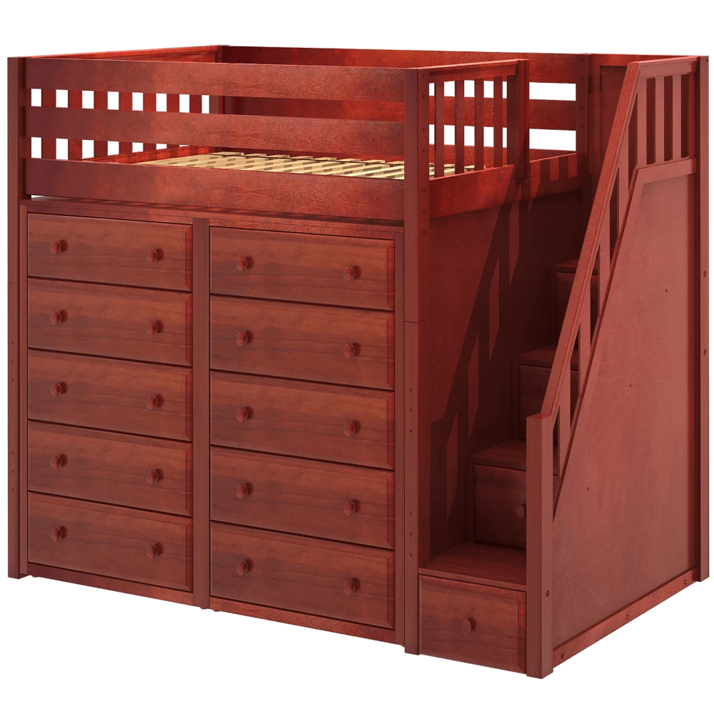 Maxtrix Twin High Loft Bed With Stairs + Storage - Image 9