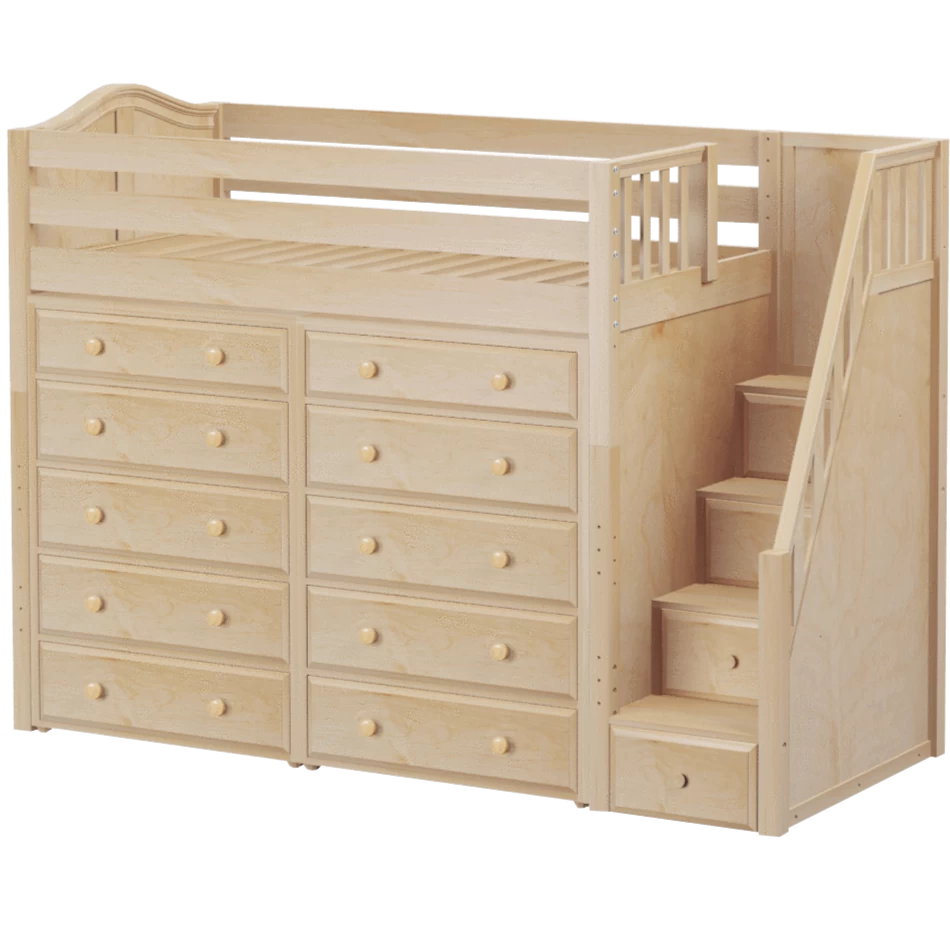 Maxtrix Twin High Loft Bed With Stairs + Storage - Image 2