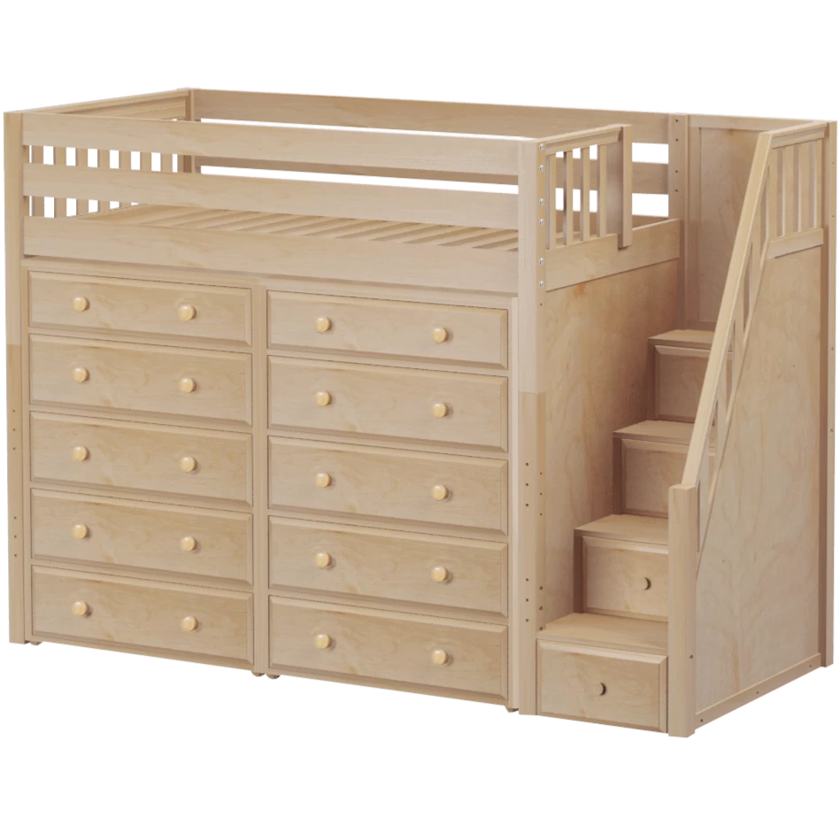 Maxtrix Twin High Loft Bed With Stairs + Storage - Image 3