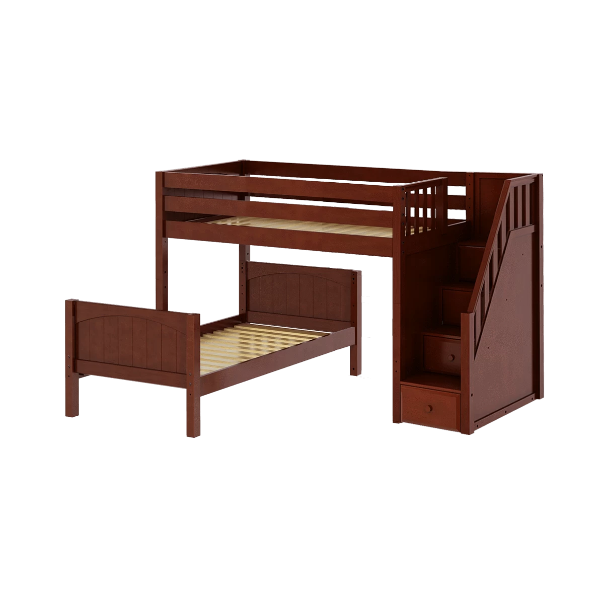 Maxtrix Full L-Shaped Bunk Bed With Stairs - Image 6