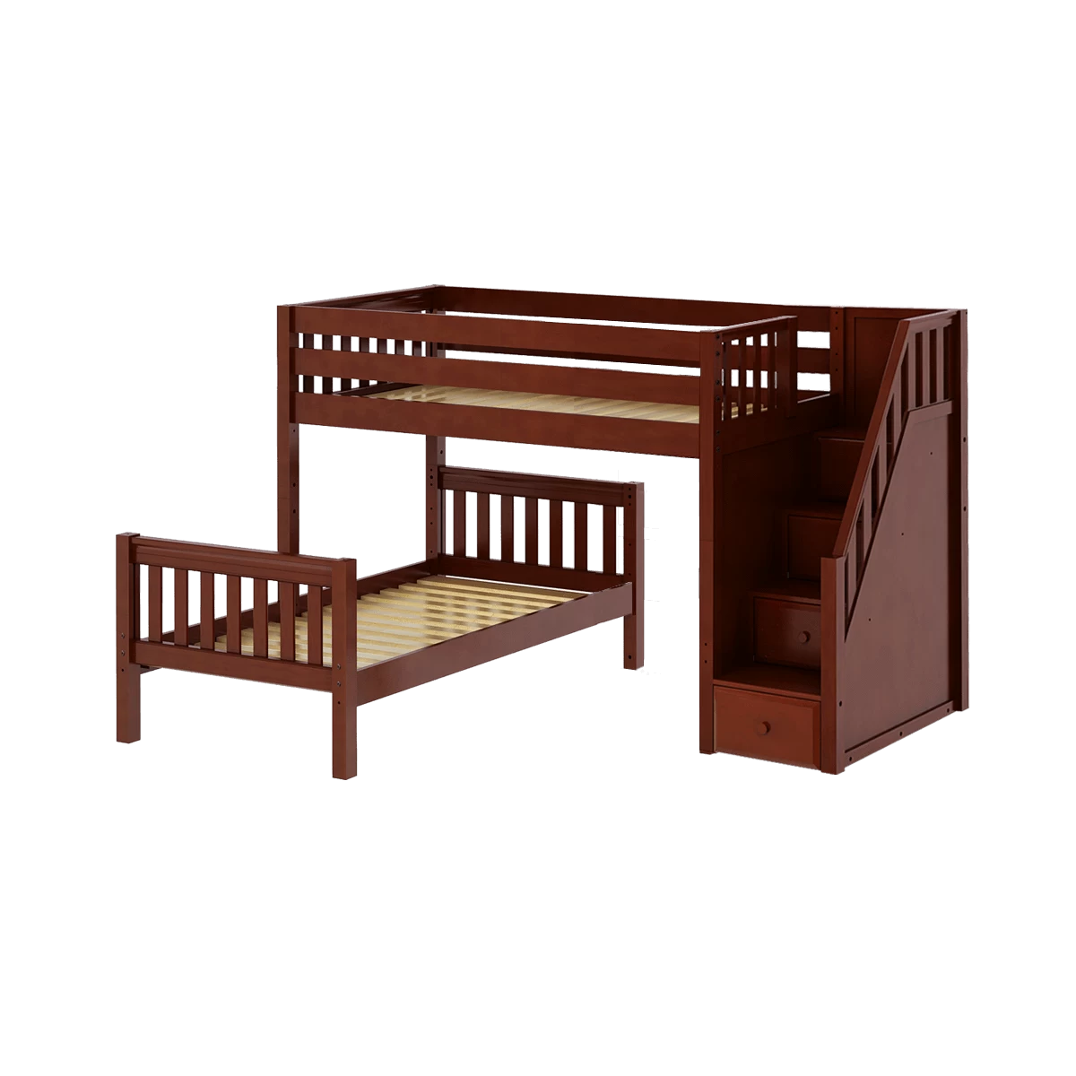 Maxtrix Full L-Shaped Bunk Bed With Stairs - Image 2