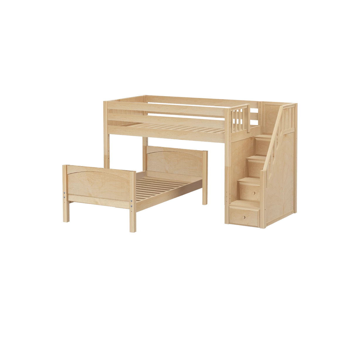 Maxtrix Full L-Shaped Bunk Bed With Stairs - Image 3