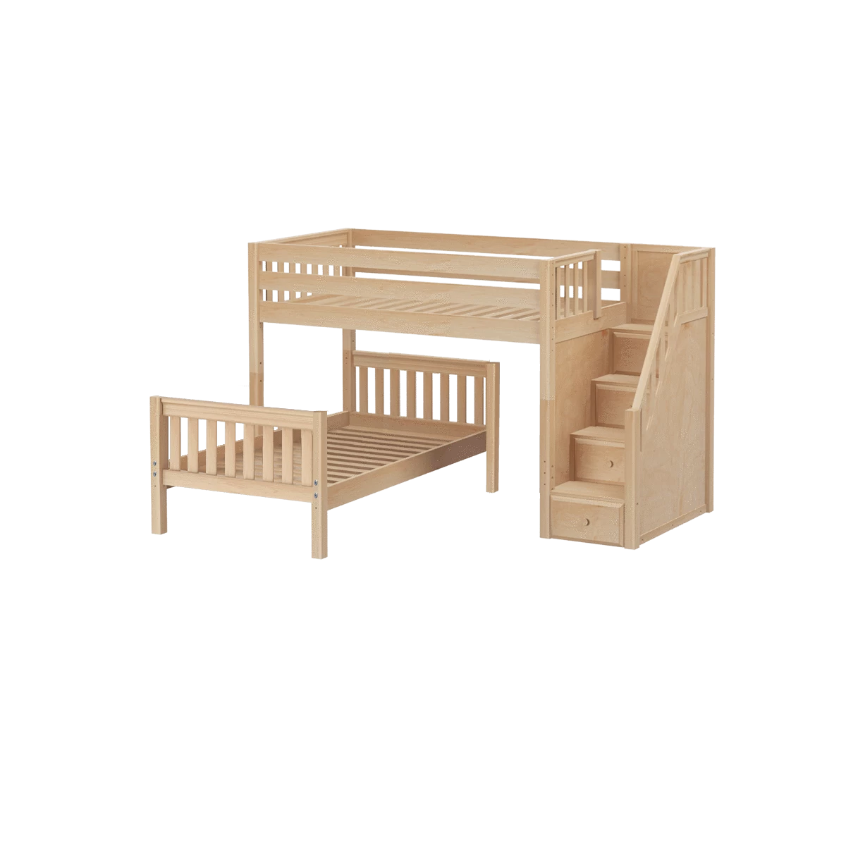 Maxtrix Full L-Shaped Bunk Bed With Stairs - Image 5