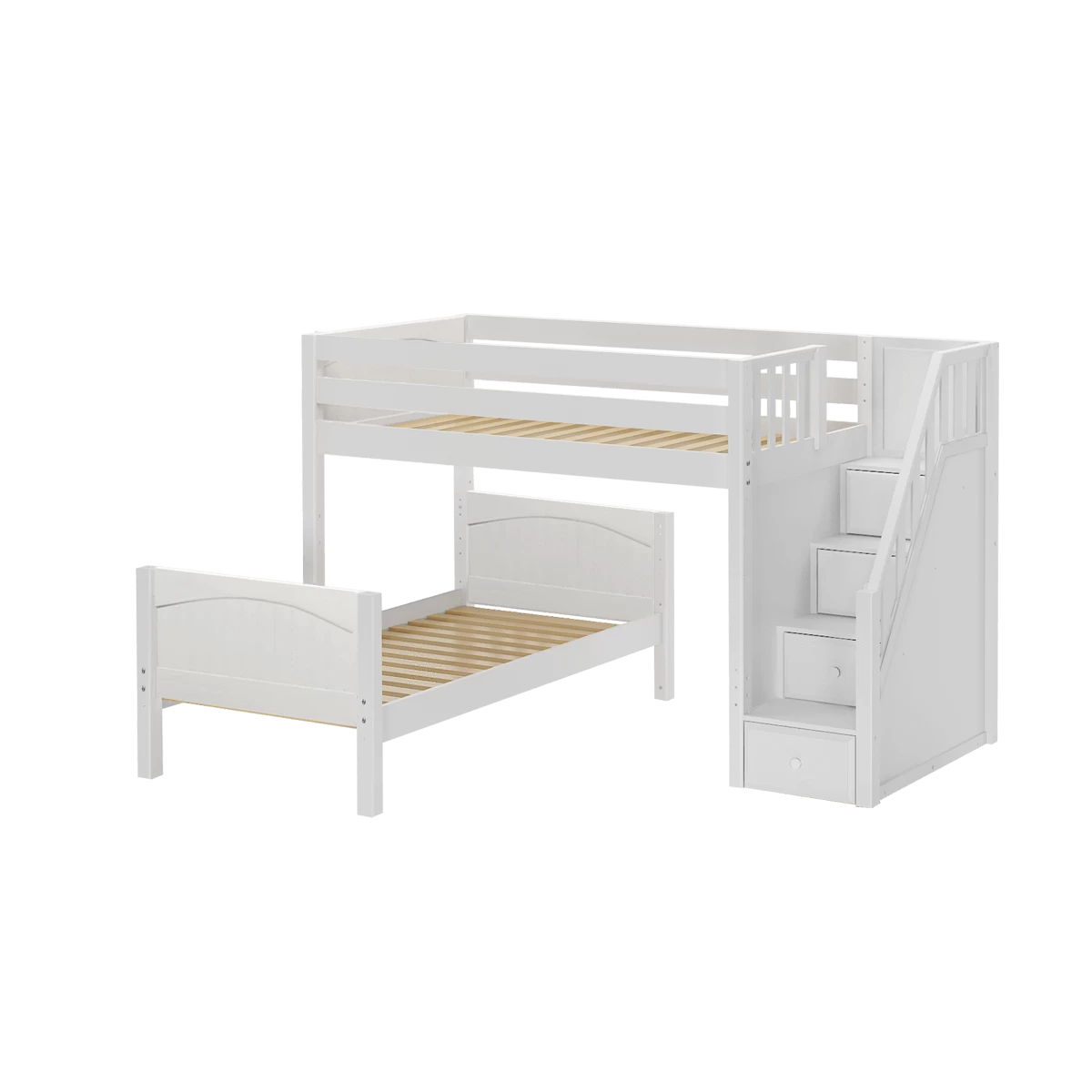Maxtrix Full L-Shaped Bunk Bed With Stairs - Image 4