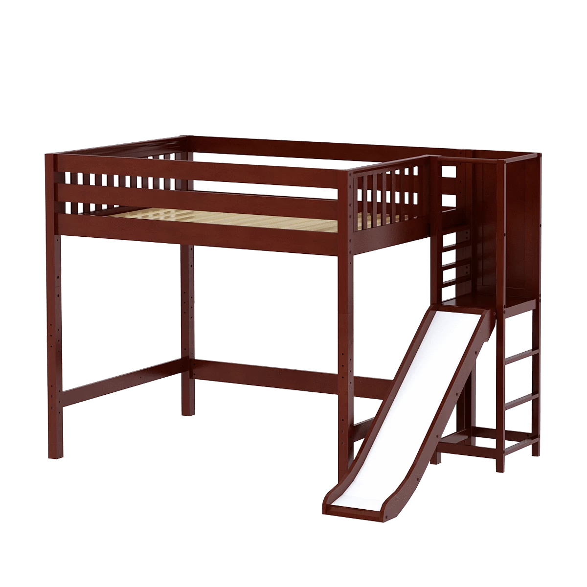 Maxtrix Queen High Loft Bed With Slide Platform