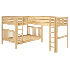 Maxtrix High Corner Loft Bunk Bed - Queen Over Queen + Twin XL