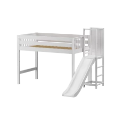 Maxtrix Twin Mid Loft Bed With Slide Platform