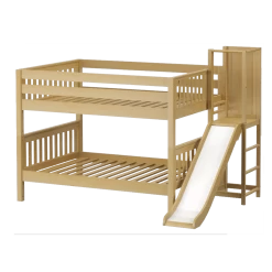 Maxtrix Full Low Bunk Bed With Slide Platform