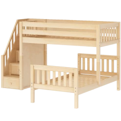 Maxtrix Twin L-Shaped Bunk Bed With Stairs