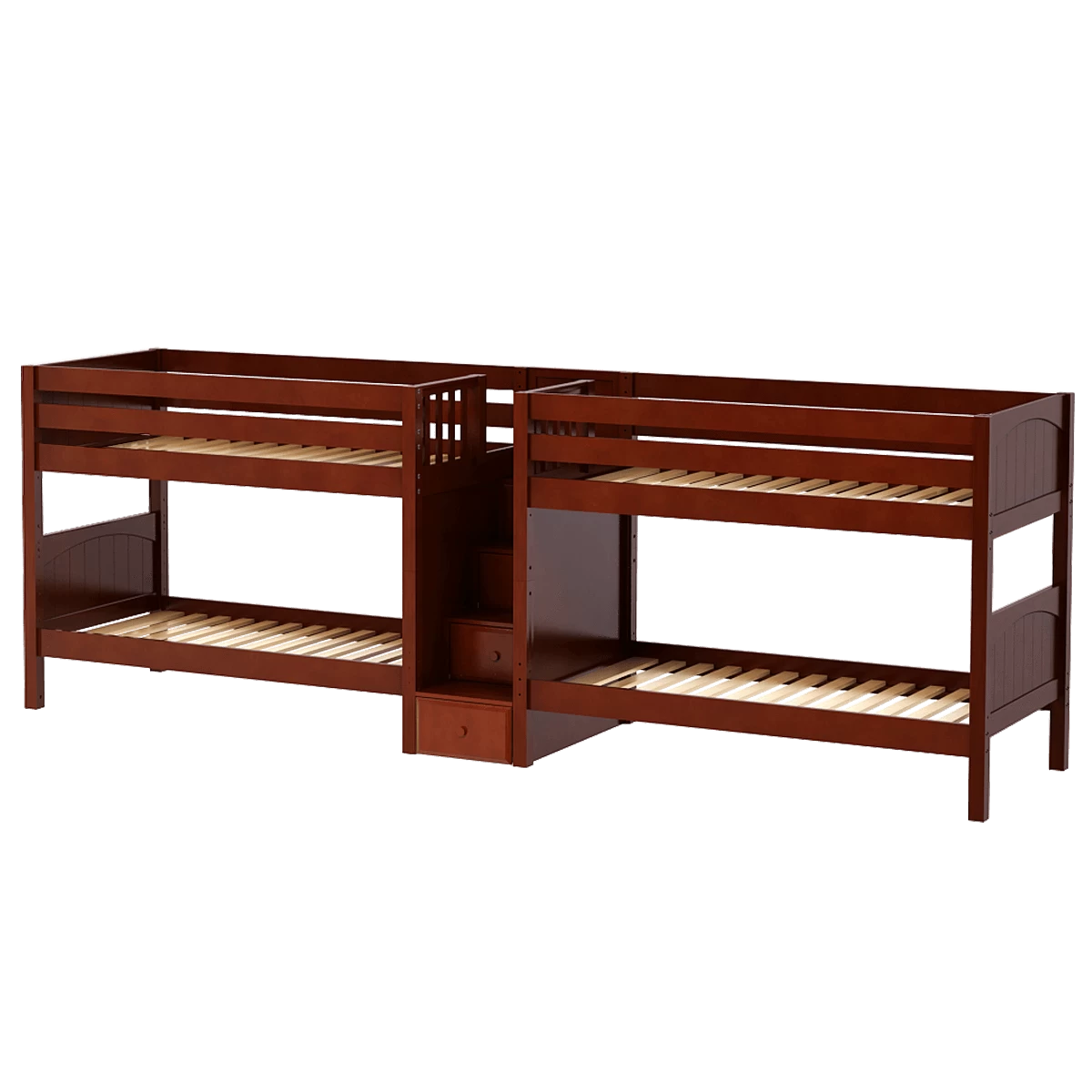 Maxtrix Twin Low Quadruple Bunk Bed With Stairs - Image 3
