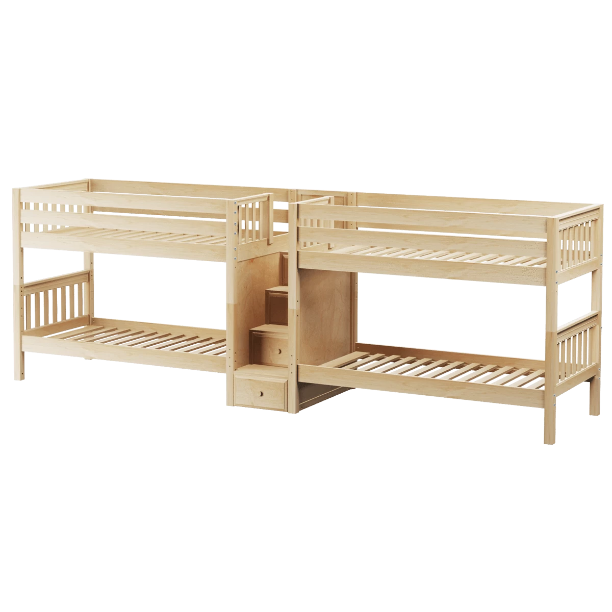 Maxtrix Twin XL Quadruple Bunk Bed With Stairs - Image 5