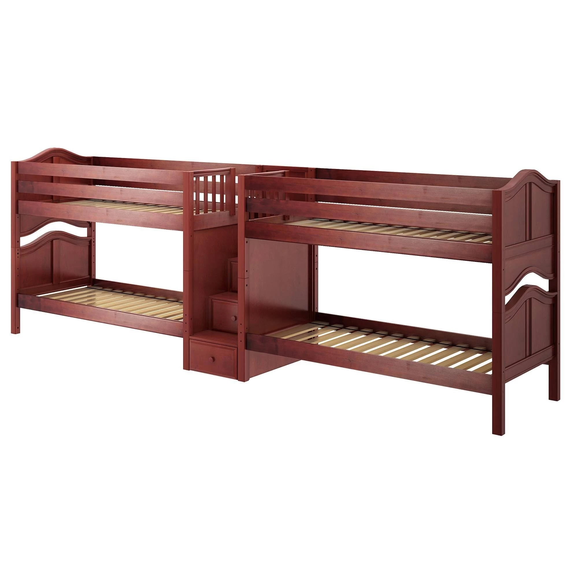 Maxtrix Twin Low Quadruple Bunk Bed With Stairs - Image 5
