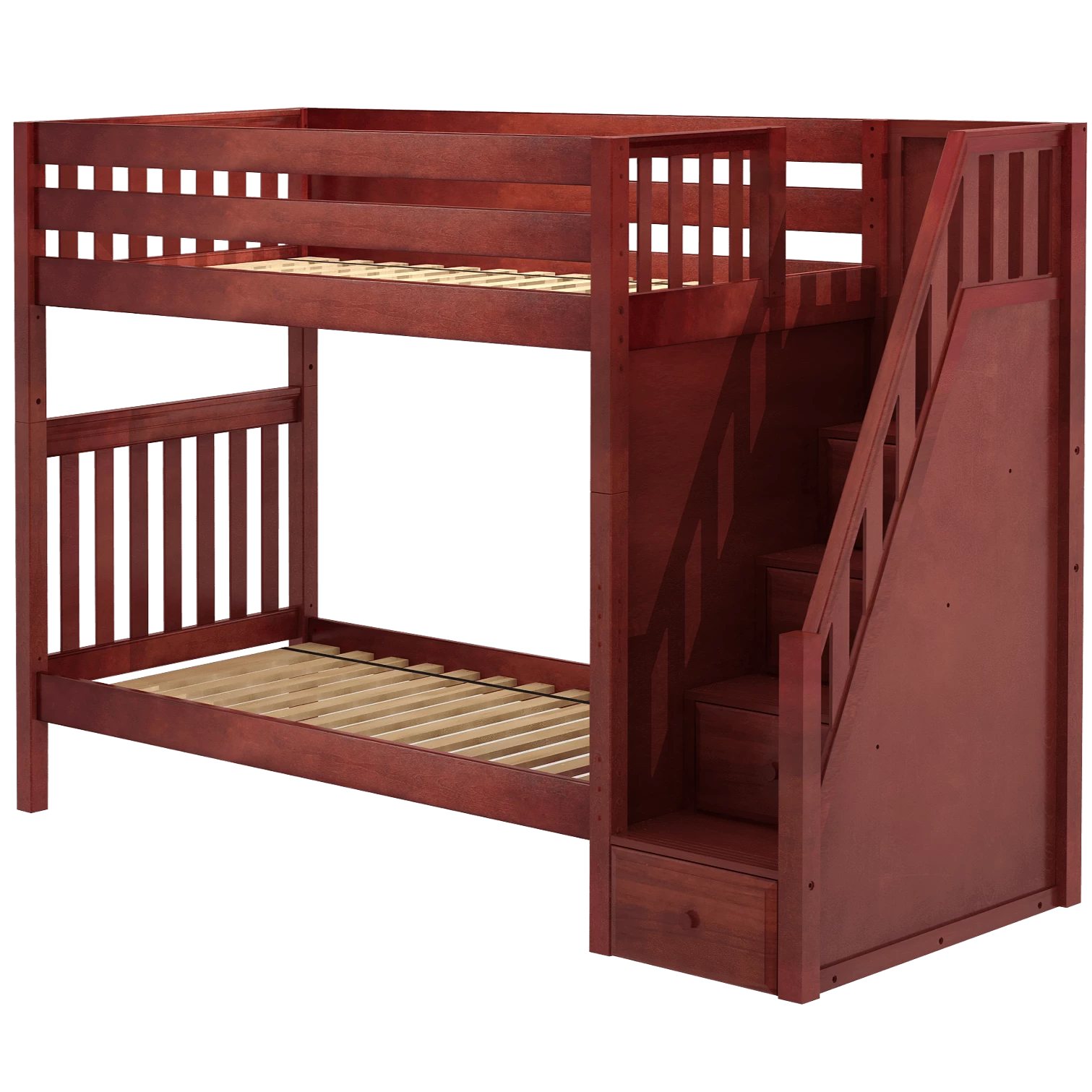 Maxtrix Twin High Bunk Bed With Stairs