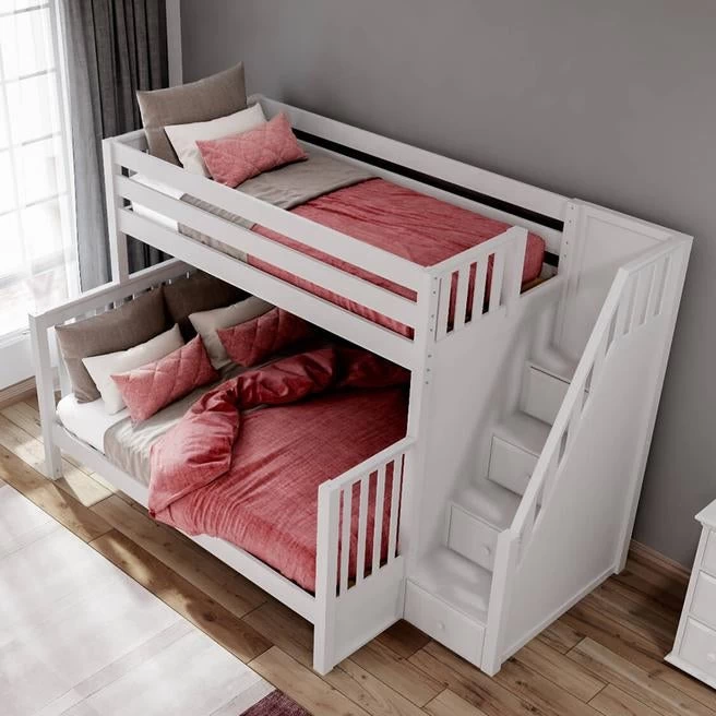 Maxtrix High Twin XL Over Queen Bunk Bed With Stairs - Image 6