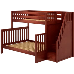 Maxtrix High Full XL Over Queen Bunk Bed With Stairs